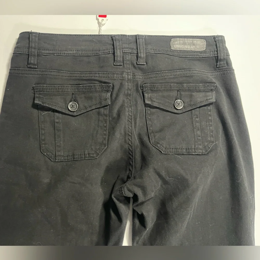 UnionBay Cargo Pants Womens Juniors Size 3 Blaire Black Tapered Leg Zip Pockets - Picture 14 of 16